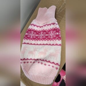 Pink and White Patterned Women's Sweater